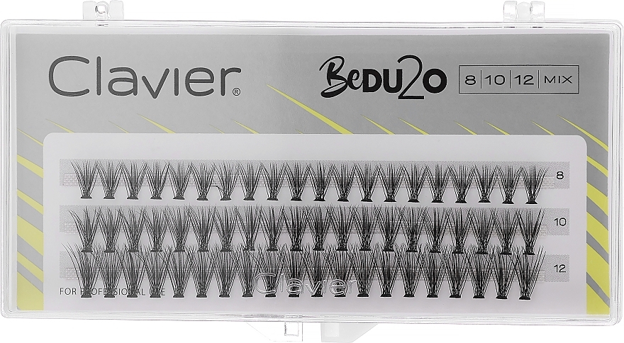 Wimpernbüschel BeDU2O Double Volume MIX B 8, 10, 12 mm - Clavier — Bild N1