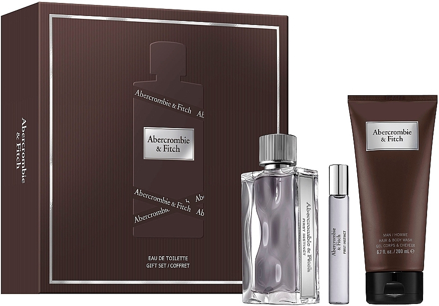 Abercrombie & Fitch First Instinct  - Set (Eau de Toilette 100ml + Eau de Toilette 15ml + Duschgel 200ml) — Bild N1