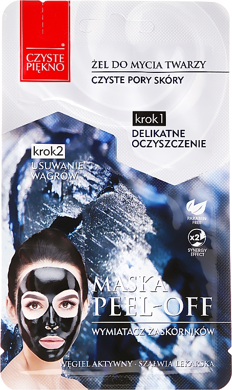 Peel-Off-Maske für das Gesicht mit Aktivkohle - Czyste Piekno Peel Off Mask