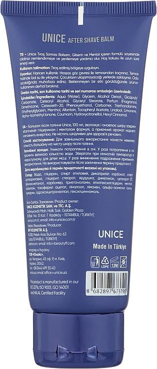 After Shave Balsam mit Menthol und Glyzerin - Unice After Shave Balm — Bild N2