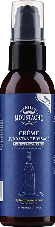 Feuchtigkeitsspendende Creme für Gesicht und Bart - Big Moustache Sweet Almond Moisturizing Face Cream  — Bild N1