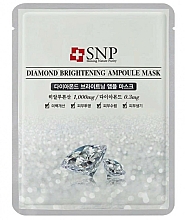 Düfte, Parfümerie und Kosmetik Aufhellende Tuchmaske für das Gesicht mit Diamantpulver - SNP Diamond Brightening Ampoule Mask