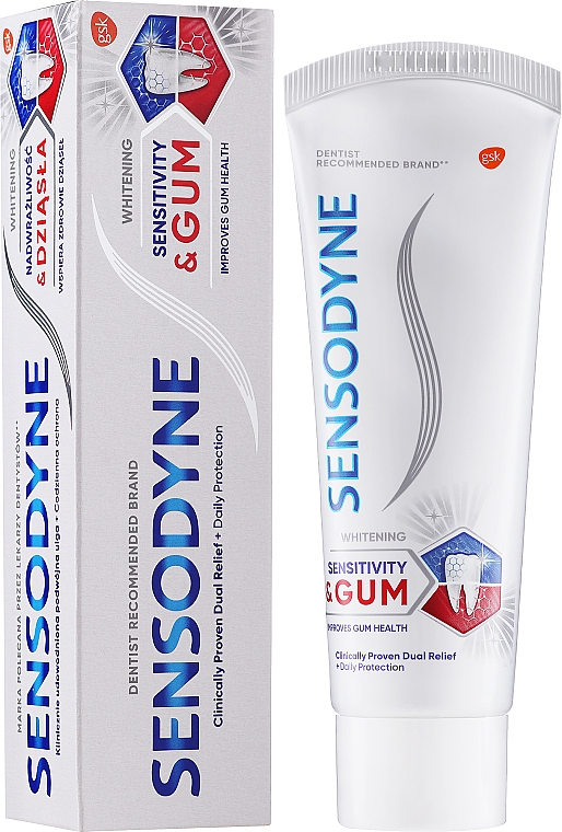 Aufhellende Zahnpasta für Schmerzempfindlichkeit und Zahnfleischbluten Sensitivity & Gum Whitening - Sensodyne Sensitivity & Gum Whitening — Bild N1