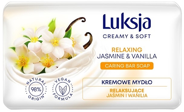 Creme-Seife mit Jasmin und Vanille - Luksja Creamy & Soft Relaxing Jasmine & Vaniila Caring Bar Soap — Bild N1
