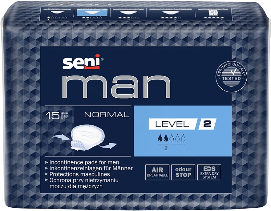 Urologische Einlagen für Männer Seni Man Normal Level 2 15 St. - Seni — Bild N2
