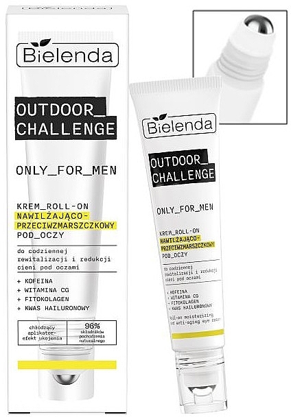 Feuchtigkeitsspendende Anti-Falten Augencreme  - Bielenda Only For Men Outdoor Challenge Roll-On Moisturizing And Anti-Wrinkle Eye Cream	 — Bild N1