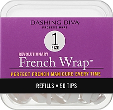 Nageltips French Wrap - Dashing Diva French Wrap White 50 Tips Size 1 — Bild N1