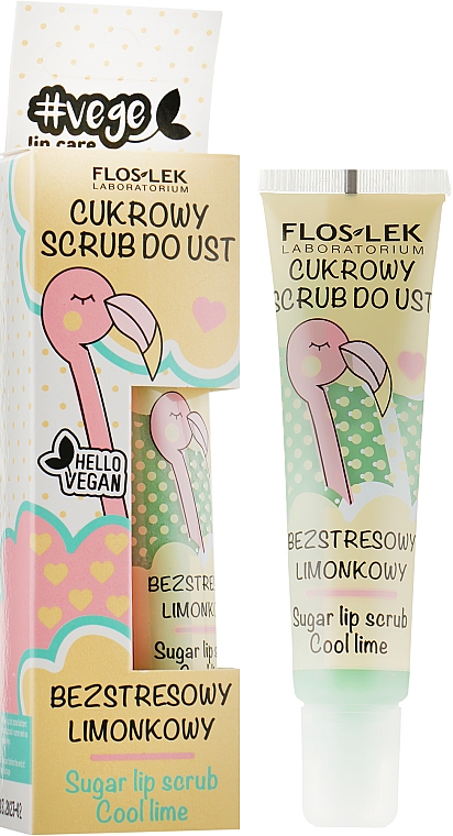 Lippenpeeling mit Limettenduft - Floslek Vege Lip Care Sugar Lip Scrub Cool Lime — Bild N1