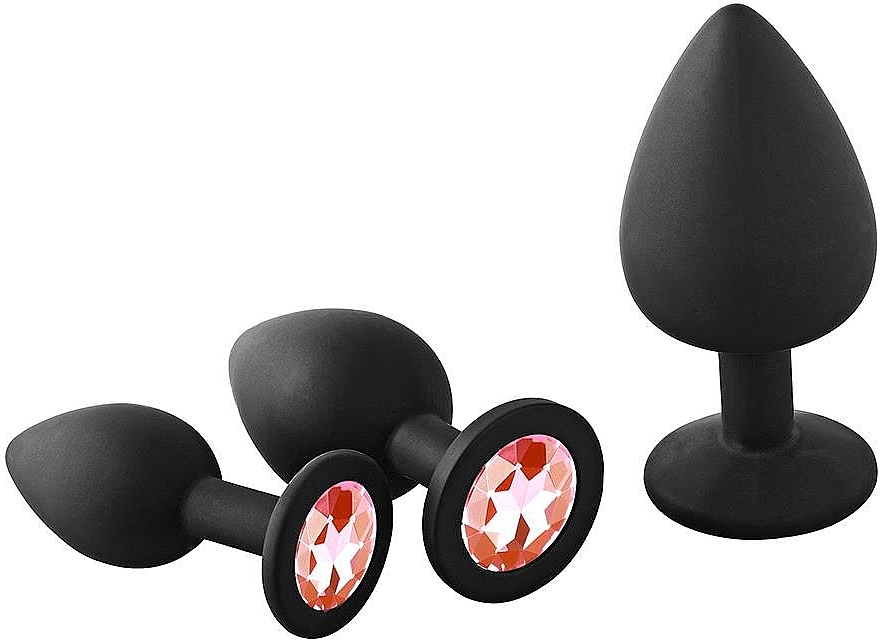 Analplugs mit rotem Stein 3 St. - Dream Toys Fantasstic Anal Training Kit Red Stone — Bild N2