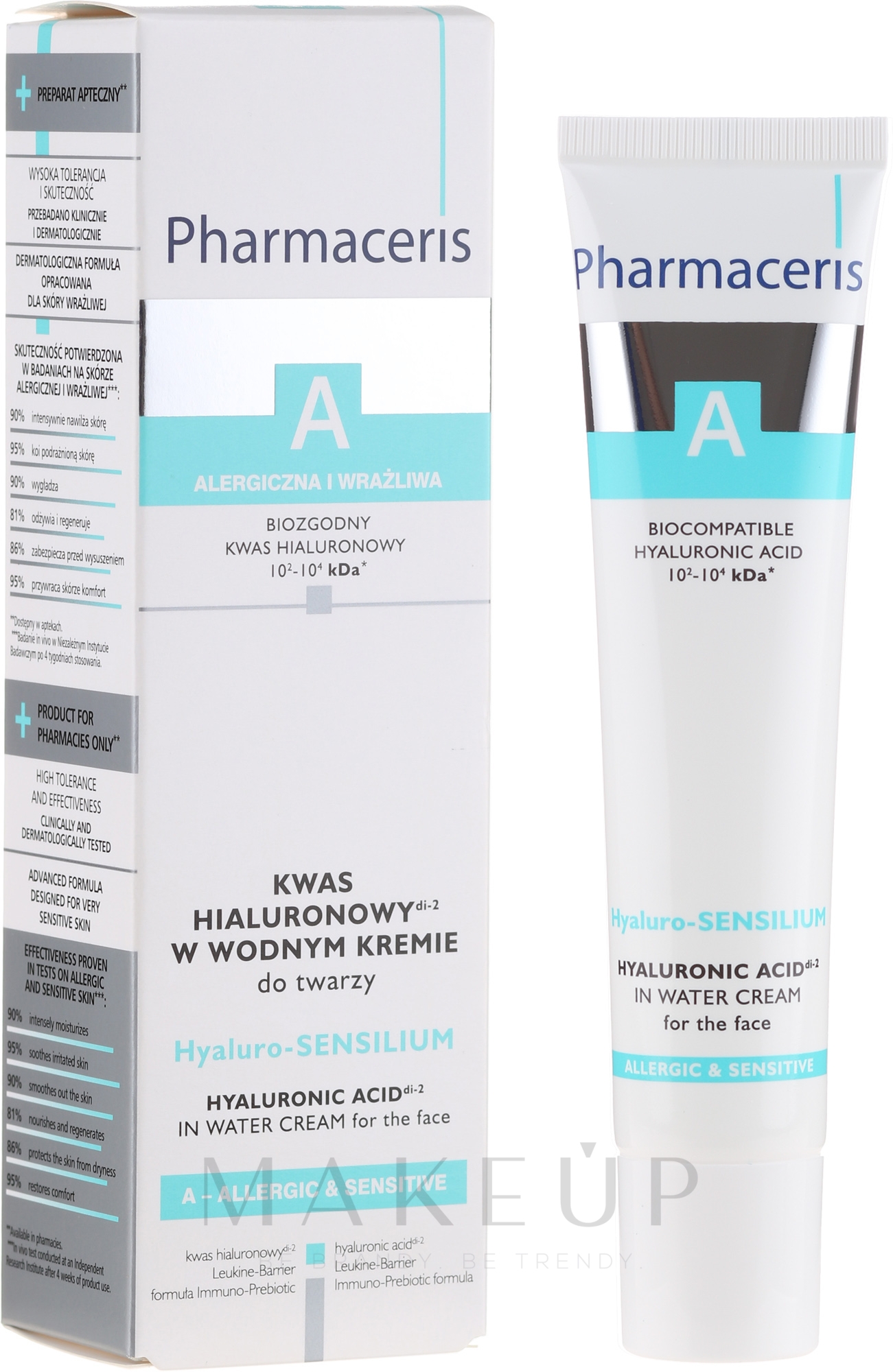 Gesichtscreme mit Hyaluronsäure für empfindliche und allergische Haut - Pharmaceris A Hyaluro-sensilium — Bild 40 ml