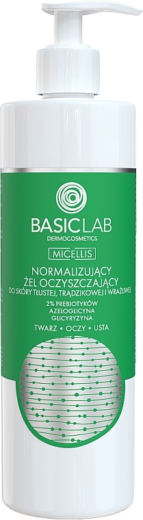 Reinigungsgel für zu Akne neigende Haut - BasicLab Dermocosmetics Micellis — Bild N1