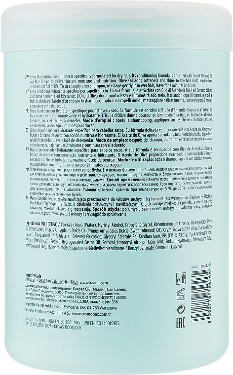 Feuchtigkeitsspendender Creme-Balsam mit Reismilch und Mandelöl - Kaaral Purify Hydra Conditioner — Foto N6