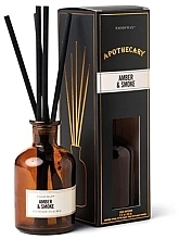 Düfte, Parfümerie und Kosmetik Raumerfrischer - Paddywax Apothecary Glass Reed Diffuser Amber & Smoke