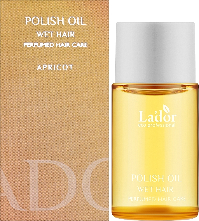 Parfümiertes Haaröl Aprikose - La'dor Polish Oil Wet Hair Apricot (mini)	 — Bild N2