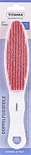 Düfte, Parfümerie und Kosmetik Doppelseitige Pediküre-Nagelfeile mit Bimsstein hellrosa - Titania