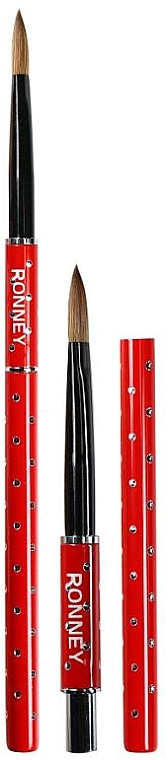 Professioneller Manikürepinsel für Acrylnägel mit Zirkonen №8 - Ronney Professional Acrylic Nail Art Brush 8
