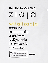 Feuchtigkeitsspendende Gesichtscreme-Maske - Ziaja Baltic Home Spa Witalizacja (Probe)  — Bild N1