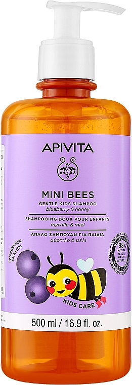 Sanftes Heidelbeer-Shampoo - Apivita Mini Bees Gentle Kids Shampoo — Bild N1