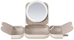 Tragbarer LED-Spiegel mit Kosmetiktasche weiß - Amiro Cube S Magnetic Bag Mirror White — Bild N3