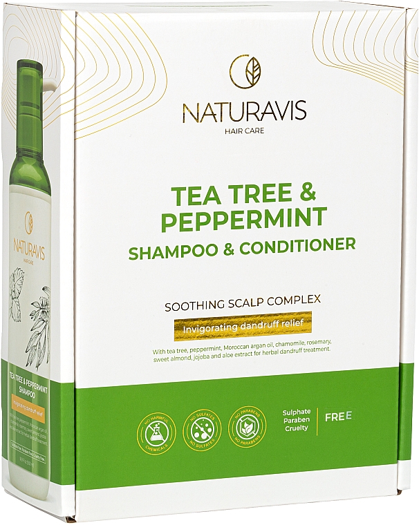 Shampoo & Spülung Set Teebaum & Pfefferminz - Naturavis Tea Tree & Peppermint Shampoo & Conditioner Set (shm/500ml + cond/500ml) — Bild N3