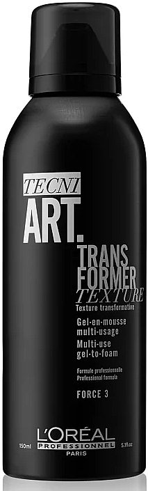 Gel-zu-Schaum für flexible Fixierung und Volumen - L'Oreal Professionnel Tecni Art Trans Former Texture Multi-Use Gel-To-Foam — Bild N1