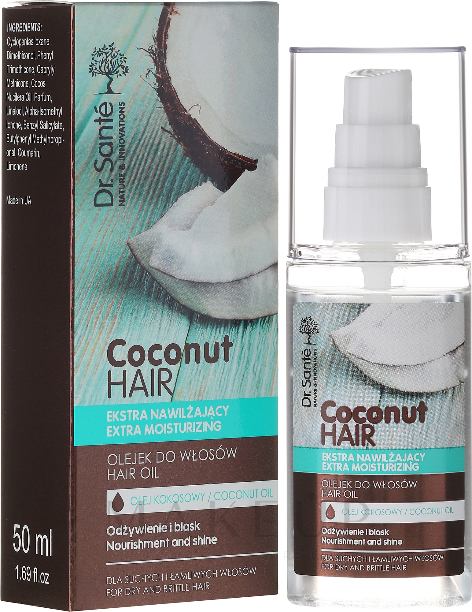 Feuchtigkeitsspendendes Haaröl mit Kokosnuss - Dr. Sante Coconut Hair — Bild 50 ml