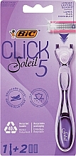 Düfte, Parfümerie und Kosmetik Damenrasierer mit 2 Ersatzklingen - Bic Click 5 Soleil Sensitive