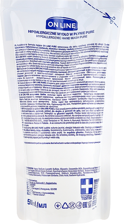Flüssigseife "Mango und Brasilien" - On Line Hypoallergenic Pure Soap (Nachfüller) — Bild N2