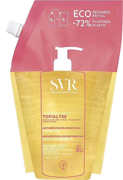 Reinigendes Mizellenöl - SVR Topialyse Cleansing Oil Eco-Refill (Doypack)  — Bild N1