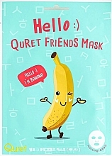 Düfte, Parfümerie und Kosmetik Tuchmaske mit Bananenextrakt - Quret Hello Friends Banana Sheet Mask