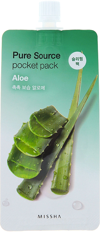 Gesichtsmaske mit Aloe Vera-Extrakt - Missha Pure Source Pocket Pack Aloe
