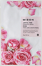 Düfte, Parfümerie und Kosmetik Feuchtigkeitsspendende Tuchmaske für das Gesicht mit Rosenextrakt - Mizon Joyful Time Essence Mask Rose