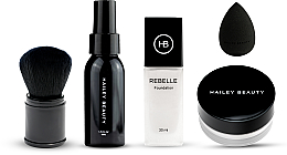 Düfte, Parfümerie und Kosmetik Set - Hailey Beauty Perfect Complexion Beauty Pack (found/30ml + powder/10ml + spray/50ml + blender/1pc + brush/1pc)