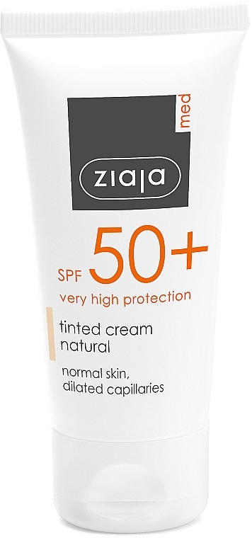 Getönte Sonnenschutzcreme - Ziaja Med Tinted Cream Natural SPF50+  — Bild N1