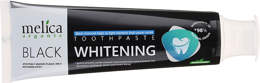 Aufhellende Zahnpasta mit Aktivkohle - Melica Organic Toothpaste Whitening Black — Bild N3