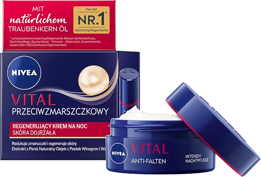 Regenerierende Anti-Falten-Nachtcreme - Nivea Vital Anti-Wrinkle Regenerating Night Cream — Bild N1