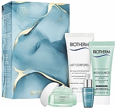 Gesichts- und Körperpflegeset - Biotherm Aquasource ( Feuchtigkeitsgel für das Gesicht 15ml + Regenerierendes Gesichtsserum 7ml + Duschmilch 40ml + Gesictswaschschaum für normale und Mischhaut 20ml) — Bild N1