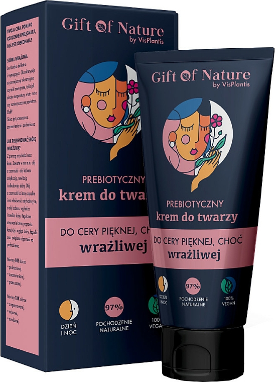Präbiotische Gesichtscreme für empfindliche Haut - Vis Plantis Gift of Nature Face Cream