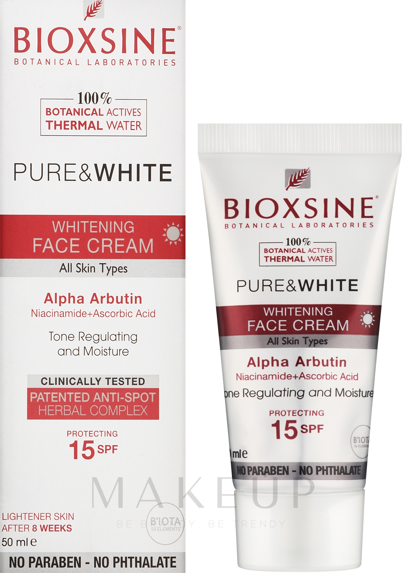 Aufhellende Gesichtscreme - Bioxine Pure & White Whitening Face Cream SPF15 — Bild 50 ml