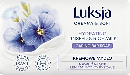 Creme-Seife mit Flachs und Reismilch - Luksja Creamy & Soft Hydrating Linseed & Rice Milk Caring Bar Soap — Bild N1