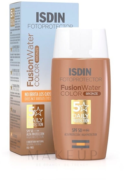Getönte Sonnenschutzcreme - Isdin Fusion Water Colour Light SPF50 — Bild Bronze