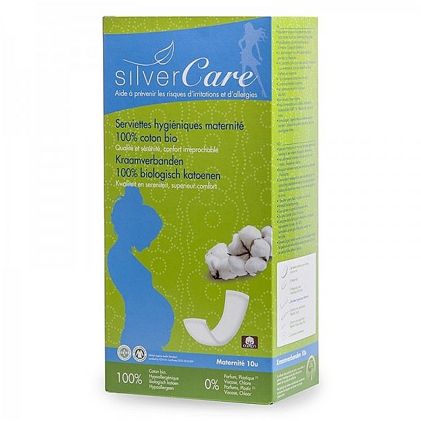 Hygienische Tücher aus Bio Baumwolle für Schwangere 10 St. - Silver Care Cotton Squares — Bild N1