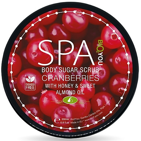 Zuckerpeeling für den Körper mit Preiselbeeren - Bio2You Body Sugar Scrub — Bild N1