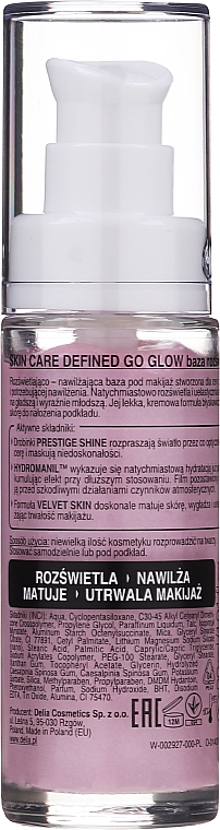 Make-up Base für strahlenden Teint - Delia Cosmetics Go Glow Face Primer — Bild N2