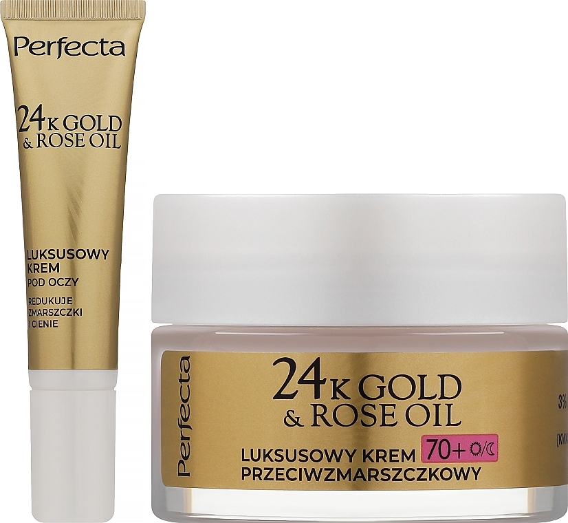 Set - Perfecta 24K Gold & Rose Oil 70+ (Gesichtscreme 50 ml + Augencreme 15 ml) — Bild N2