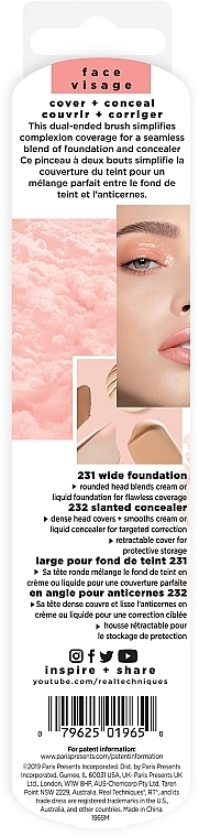 Doppelseitiger Foundation- und Concealer-Pinsel - Real Techniques Dual Ended Cover + Conceal Brush — Bild N2