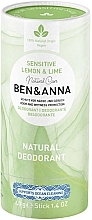 Düfte, Parfümerie und Kosmetik Natürliches Deodorant - Ben & Anna Deo Stick Sensitive Lemon & Lime 