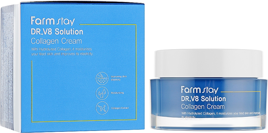 Anti-Falten-Gesichtscreme mit Kollagen mit aufhellender Wirkung - FarmStay DR.V8 Solution Collagen Cream — Bild N1