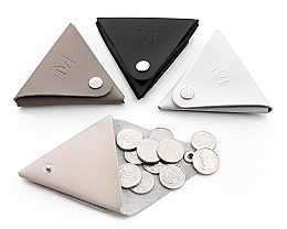 Kleine Geldbörse Triangle beige - MAKEUP Triangle Coin-Purse Pu Leather Beige — Bild N4