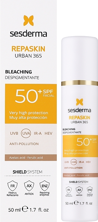 Sonnenschutzcreme für das Gesicht mit depigmentierender Wirkung - Sesderma Repaskin Urban 365 Depigmenting SPF50+ — Bild N2